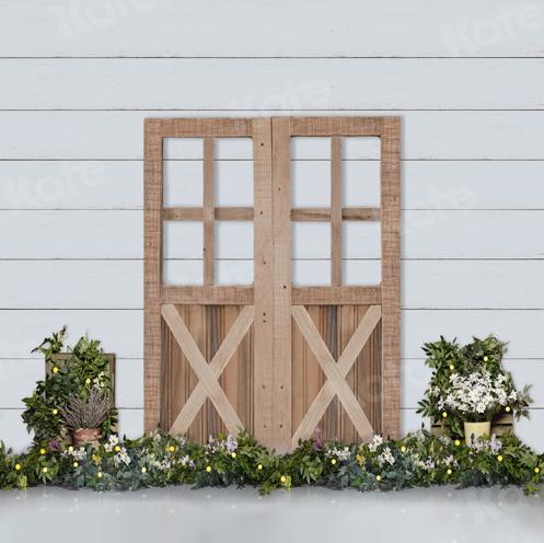Kate Anniversaire Printemps Porte en bois Fleurs Toile de fond conçue par Jerry_Sina - Kate Backdrop FR