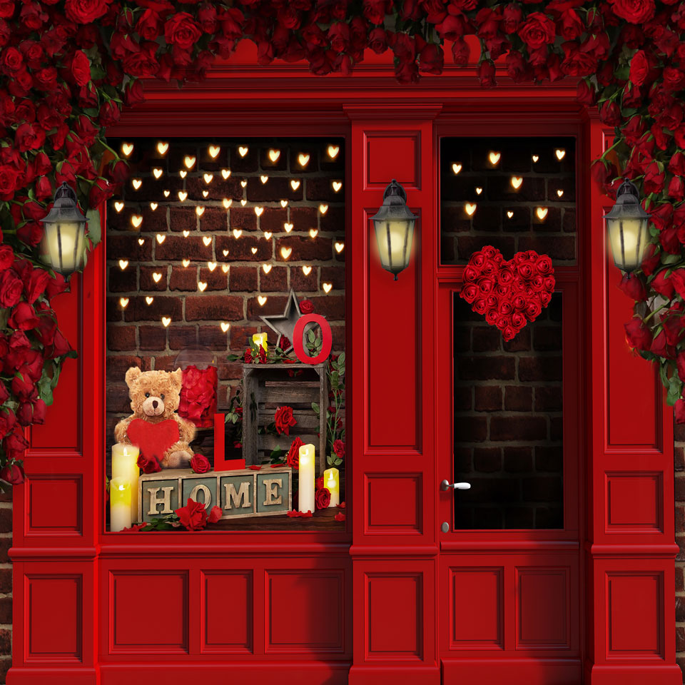 Kate Saint-Valentin Magasin de fleurs Toile de fond conçue par JS Photography - Kate Backdrop FR