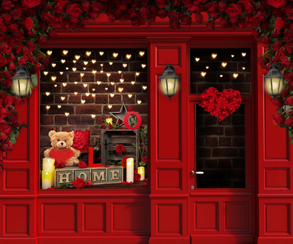 Kate Saint-Valentin Magasin de fleurs Toile de fond conçue par JS Photography - Kate Backdrop FR