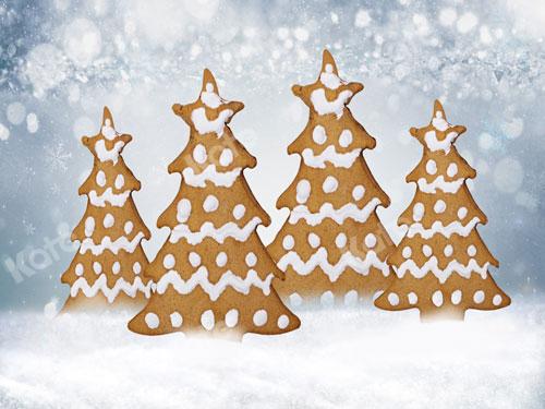 Kate Arbre en pain d'épice Noël Neige Toile de fond conçu par JS Photographie