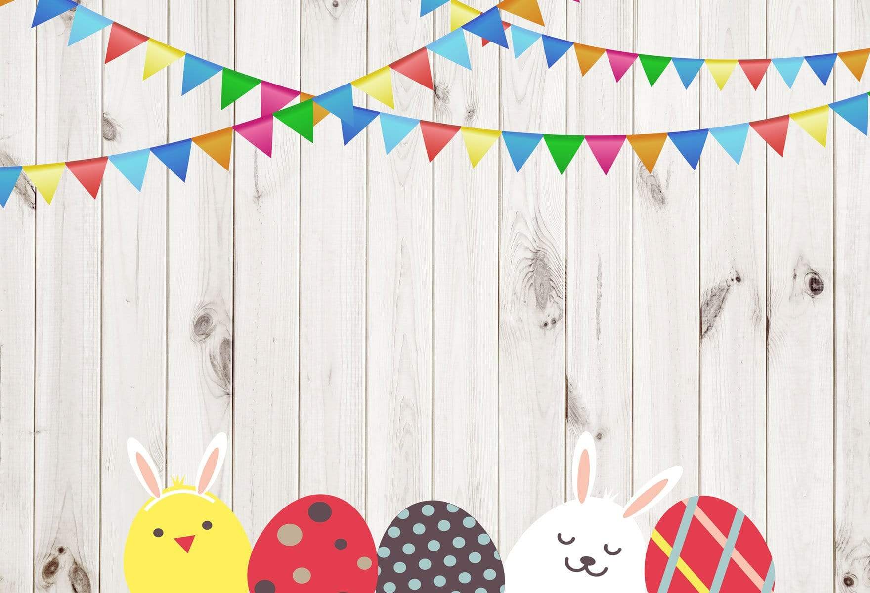 Katebackdrop£ºKate Easter Wood Wall with Eggs and Decorations Backdrop for Photography Designed by JFCC