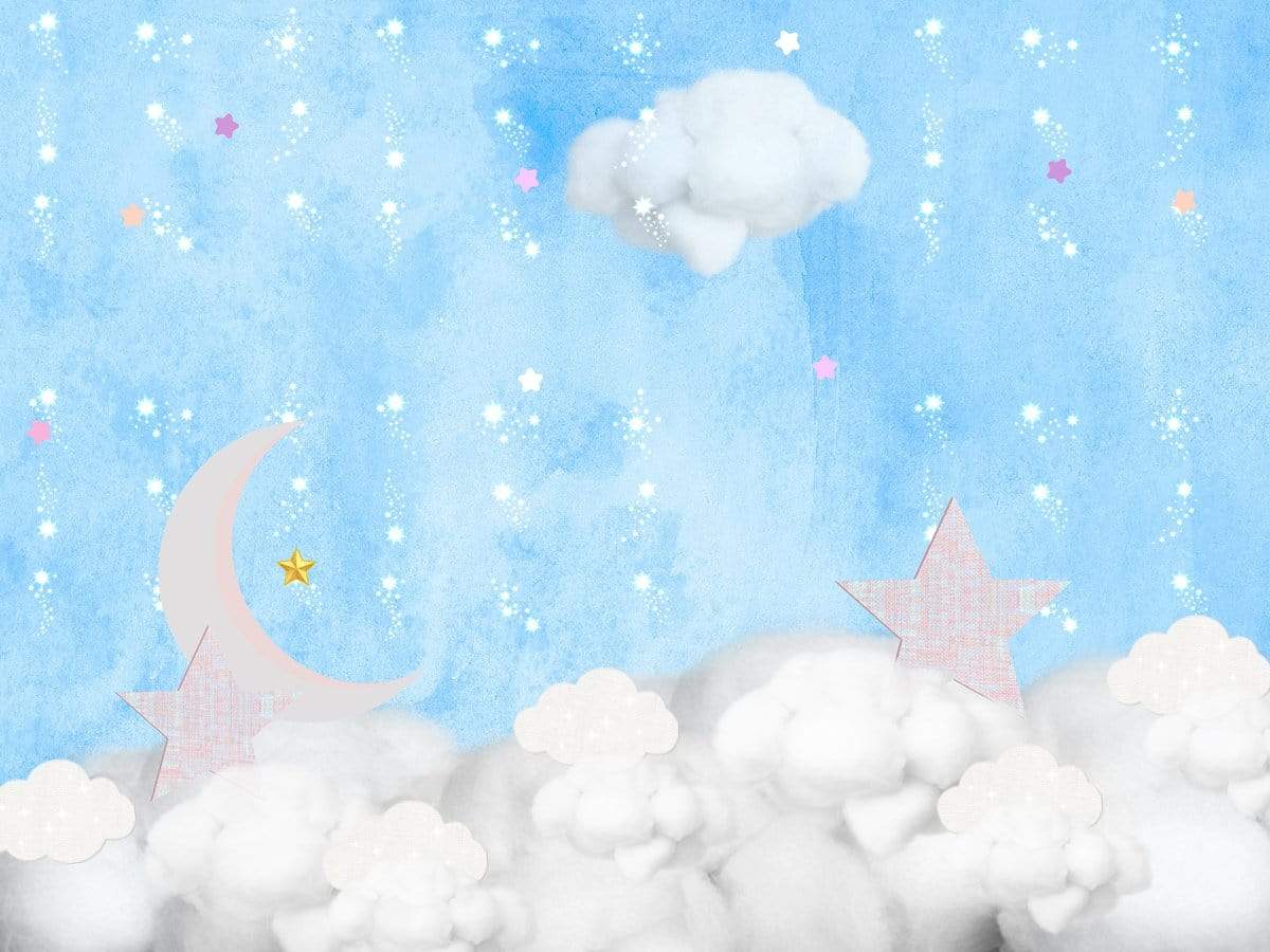 Katebackdrop£ºKate Clouds with Moon and Stars Children Backdrop for Photography Designed by JFCC