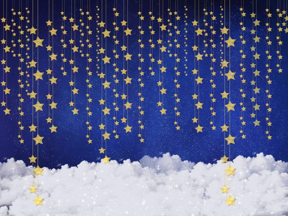 Katebackdrop£ºKate Night Sky with Bling Stars and Clouds Children Backdrop for Photography Designed by JFCC