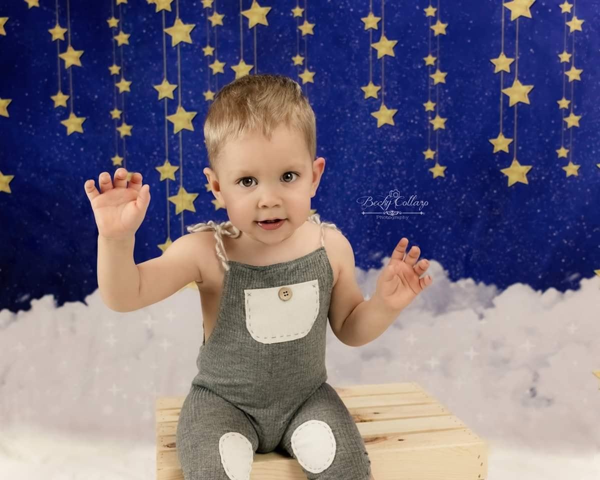 Katebackdrop£ºKate Night Sky with Bling Stars and Clouds Children Backdrop for Photography Designed by JFCC
