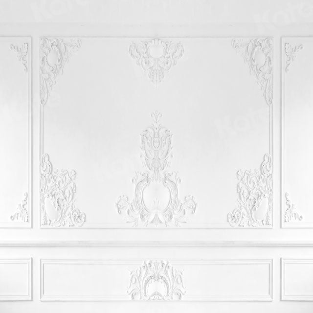 Kate Murale Texturé Fleurs Rétro Blanc Mariage Toile de fond pour la photographie - Kate Backdrop FR