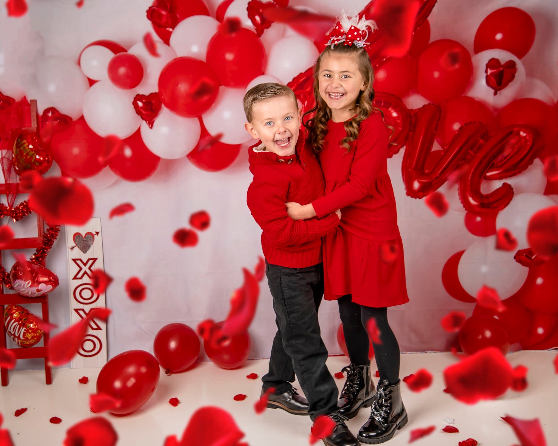 Kate Arc de ballons Rouge Saint-Valentin Toile de fond pour la photographie