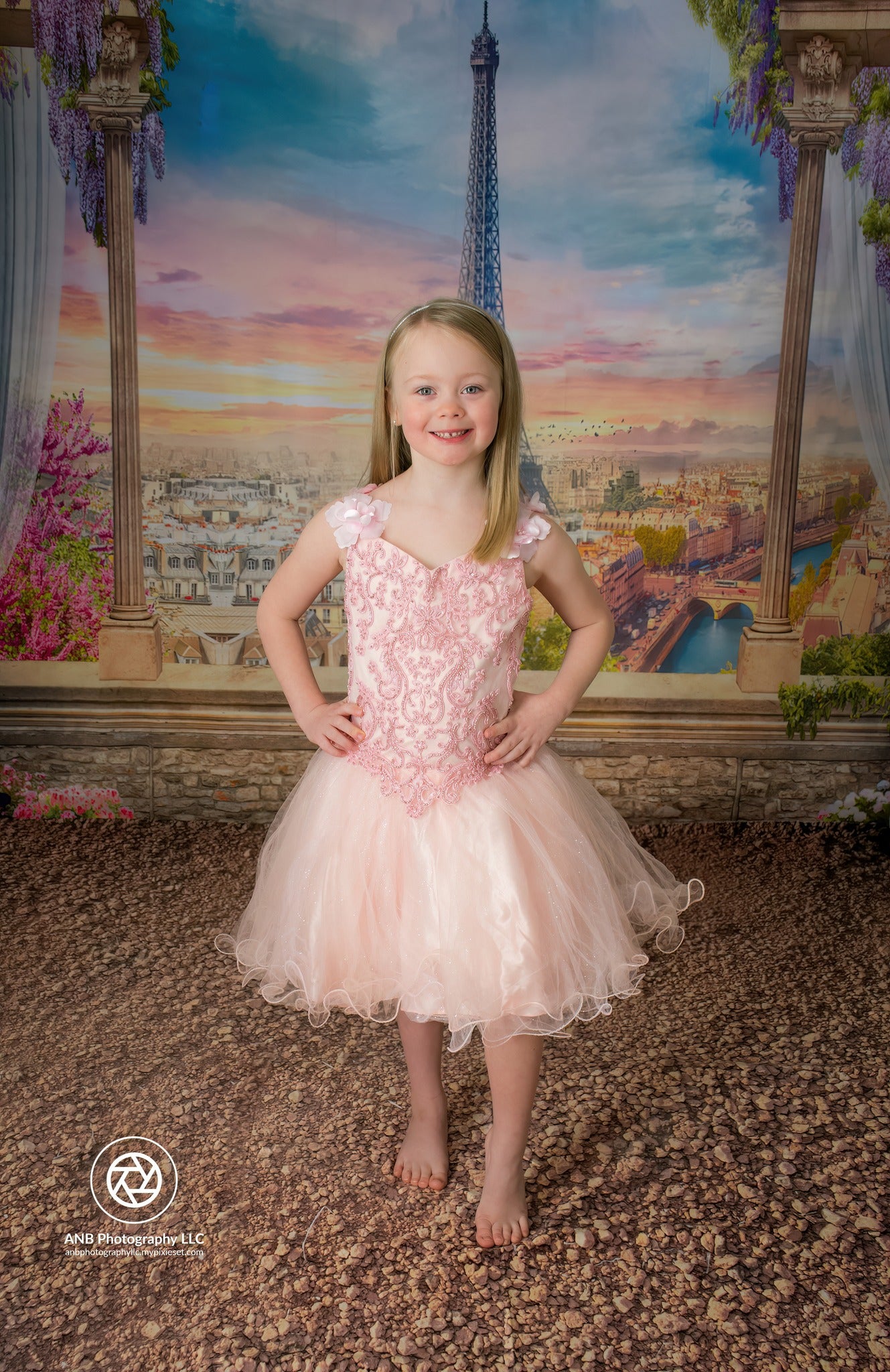Kate Toile de fond de la tour Eiffel de fleurs colorées - Kate Backdrop FR