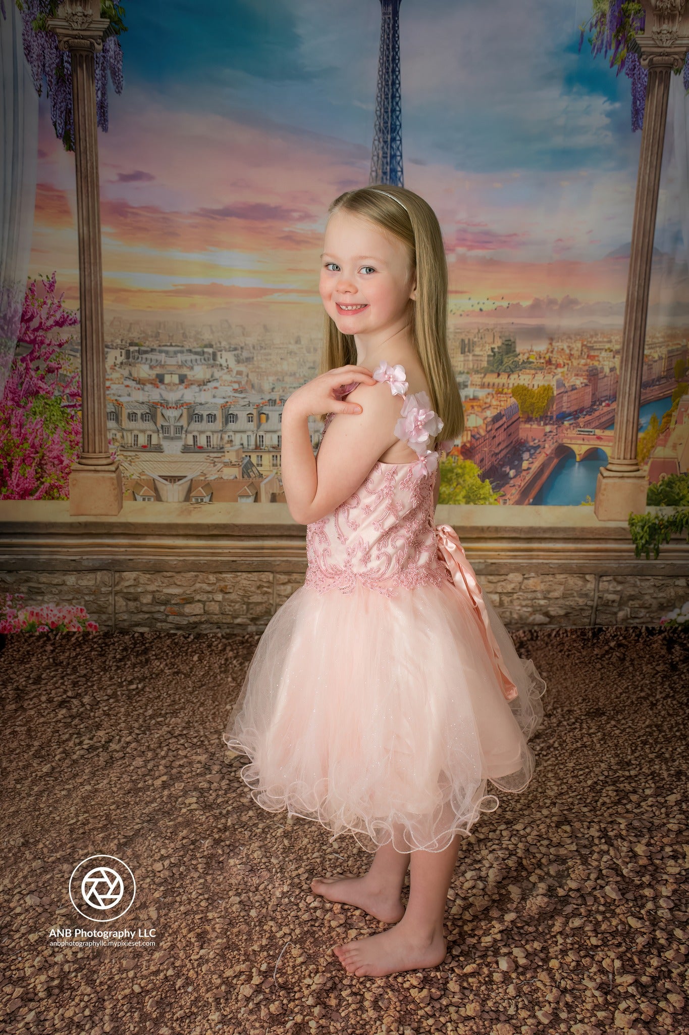 Kate Toile de fond de la tour Eiffel de fleurs colorées - Kate Backdrop FR