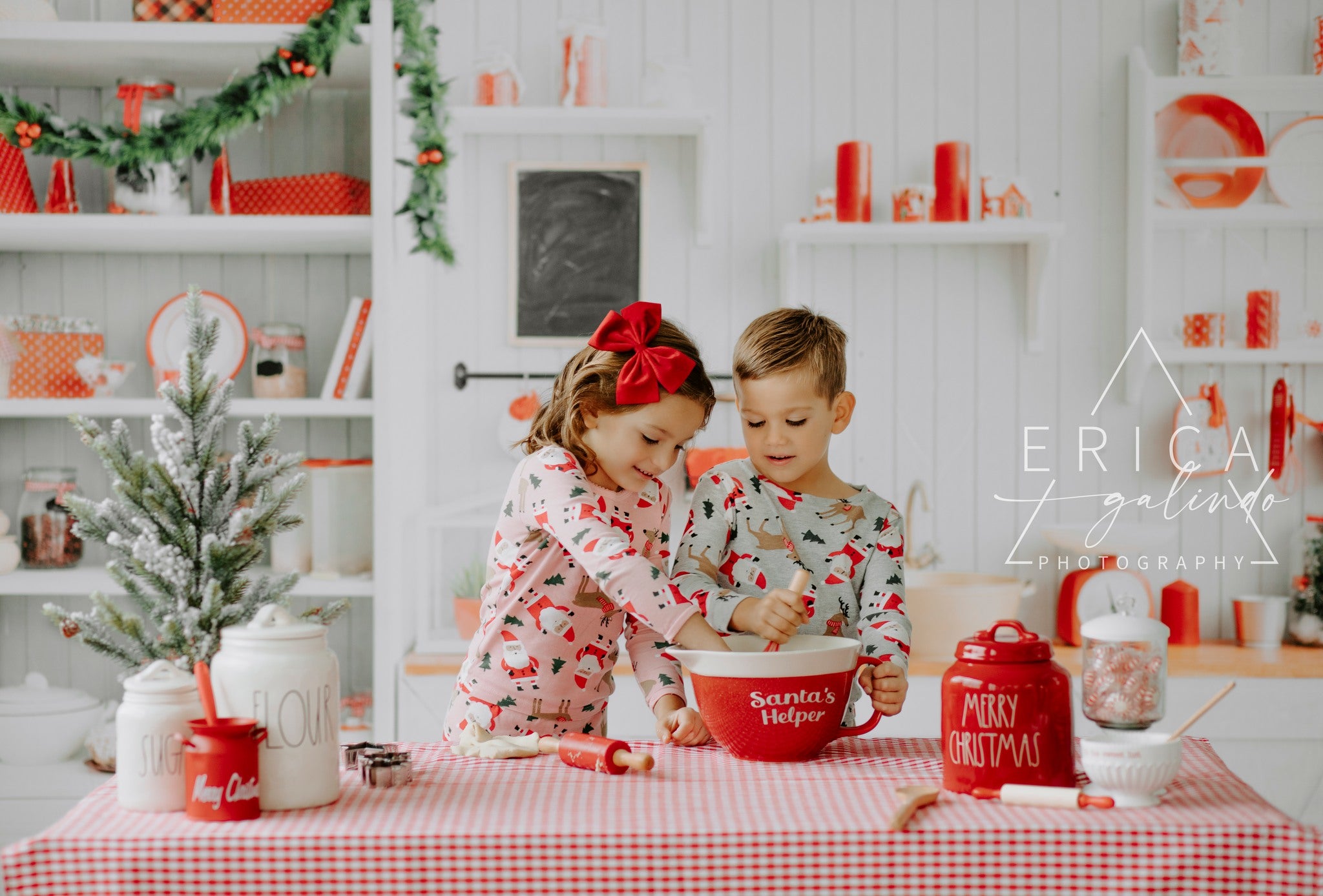 Kate Mur blanc Cuisine Noël Toile de fond pour la photographie - Kate Backdrop FR