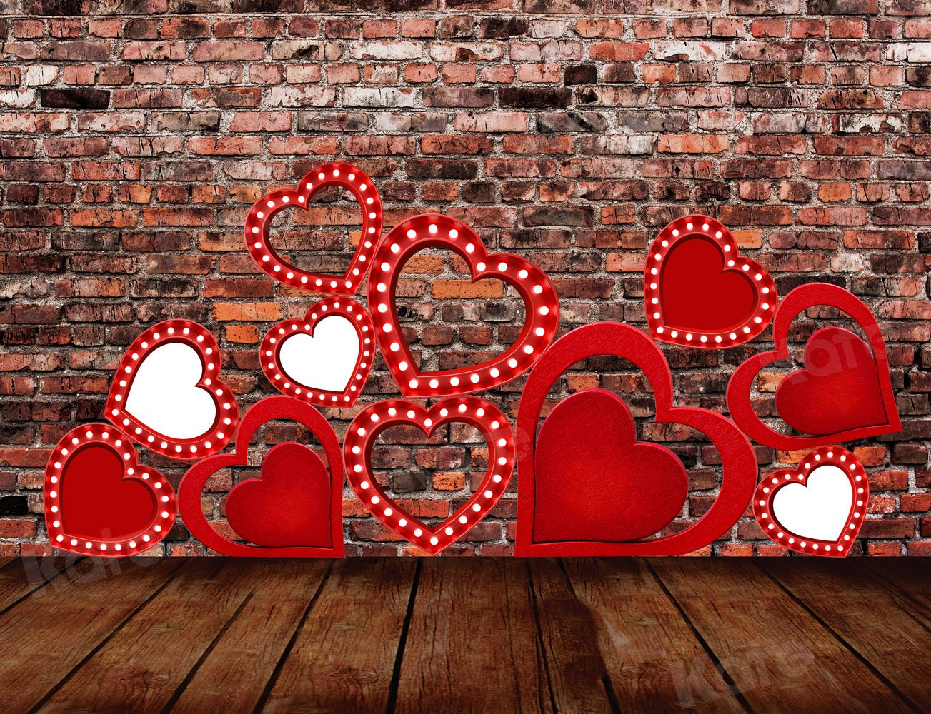 Kate Plancher en bois Mur Amour La Saint-Valentin Toile de fond pour la photographie - Kate Backdrop FR