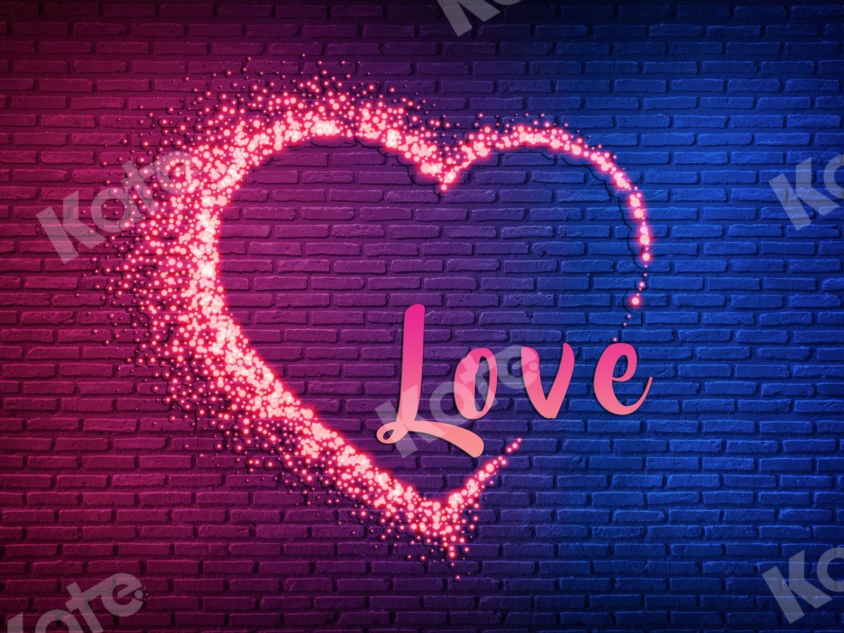 Kate Amour Mur de brique La Saint-Valentin Toile de fond pour la photographie - Kate Backdrop FR