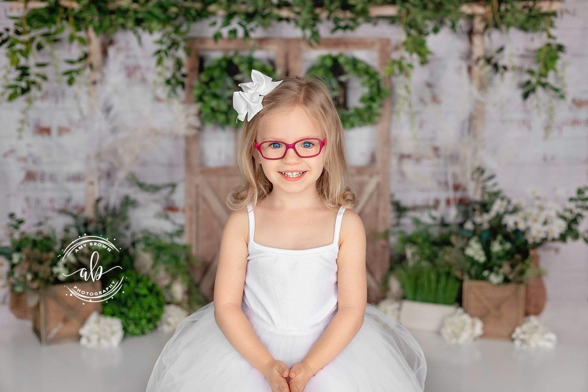 Katebackdrop£ºKate Spring Green Plants Barn Door Backdrop Designed by Jia Chan Photography