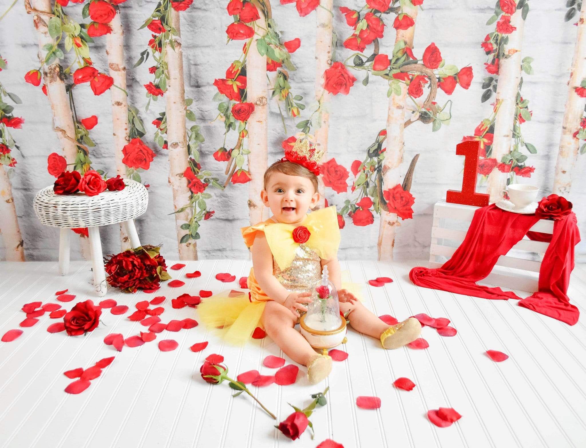 Katebackdrop£ºKate Valentines\Mother's Day Wooden Stick with Roses Backdrop Designed by Jia Chan Photography