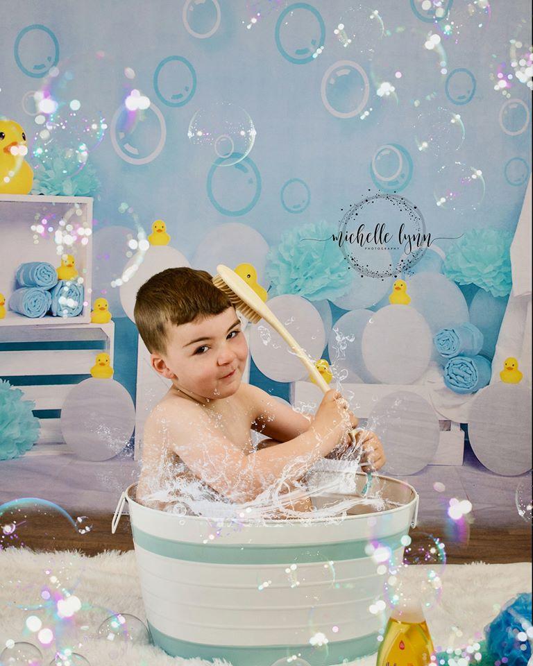 Kate Toile de fond bleu canard Bathtime conçue par Jia Chan Photographie - Kate Backdrop FR