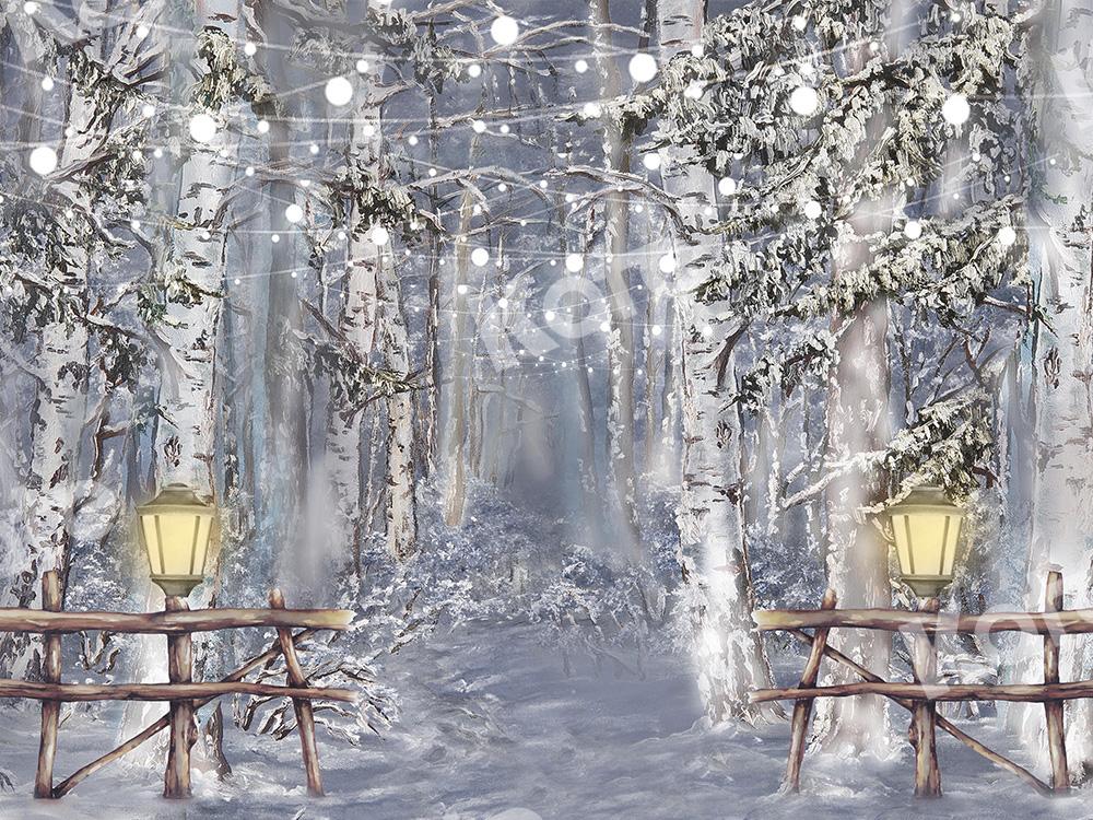 Kate Forêt Neige Hiver Beaux-arts Lumières Toile de fond conçue par GQ