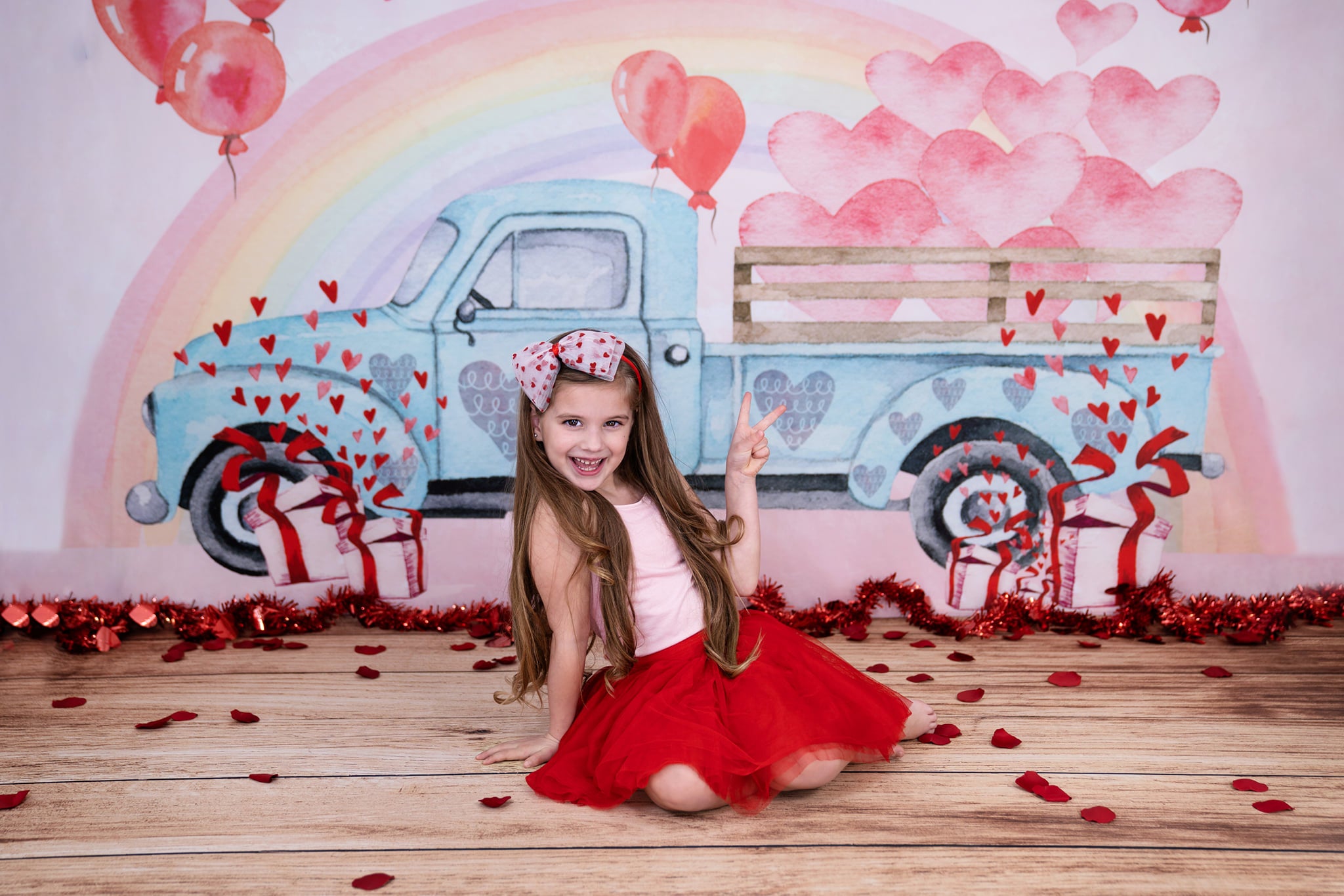 Kate Saint-Valentin Camion d'amour Toile de fond conçue par GQ - Kate Backdrop FR