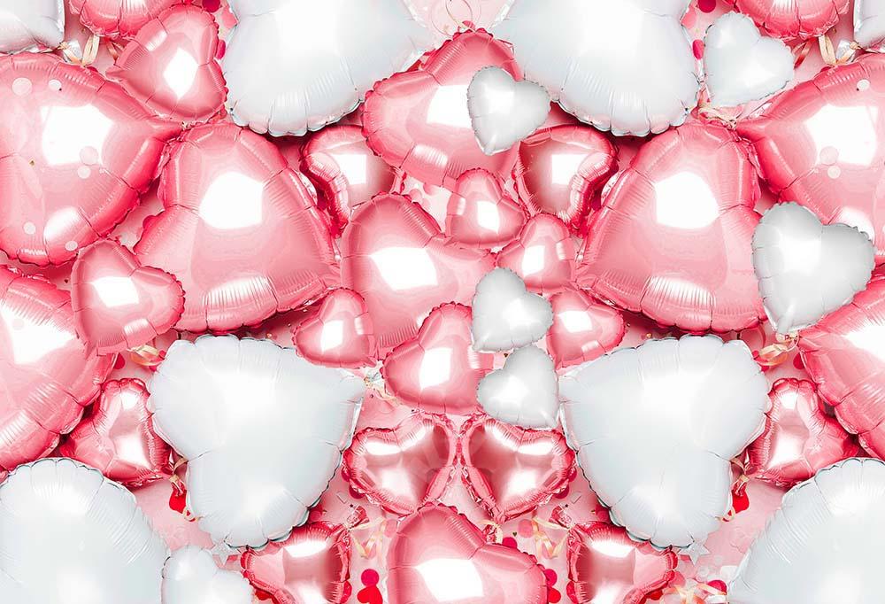 Kate Ballons Rose & Blanc Amour Saint-Valentin Toile de fond conçue par Chain Photographie