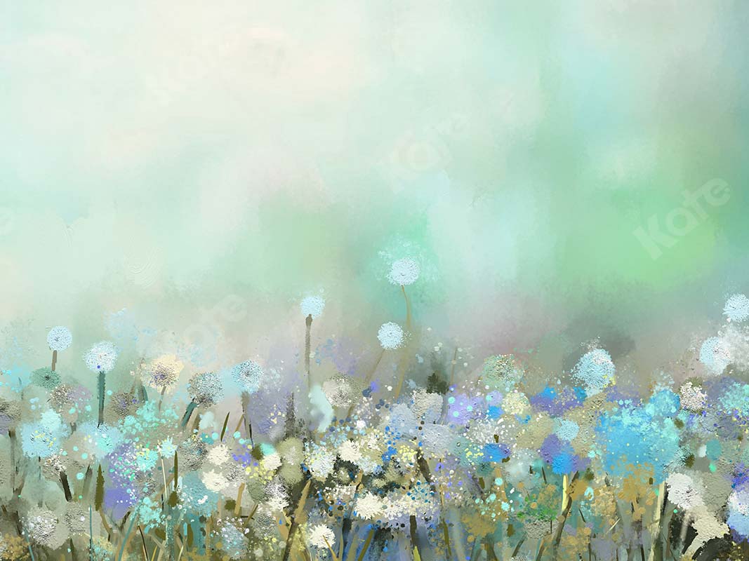 Kate Fleurs Jardin Peinture à l'huile Printemps Bokeh Toile de fond pour la photographie - Kate Backdrop FR