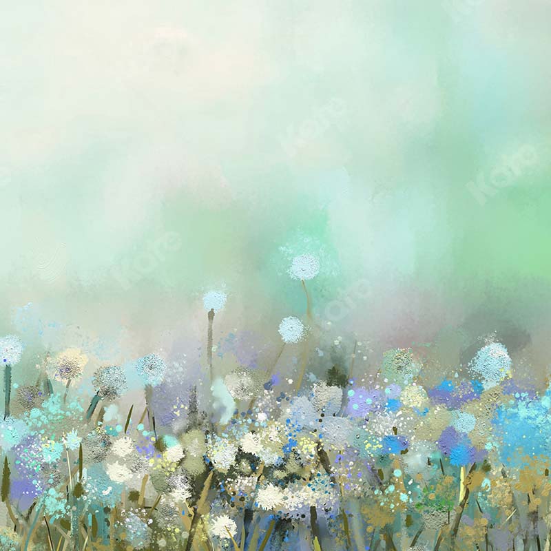 Kate Fleurs Jardin Peinture à l'huile Printemps Bokeh Toile de fond pour la photographie - Kate Backdrop FR