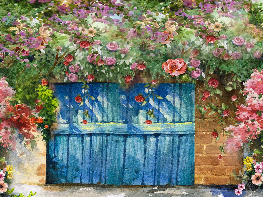 Kate Printemps Peinture à l'huile Jardin Porte Toile de fond pour la photographie - Kate Backdrop FR