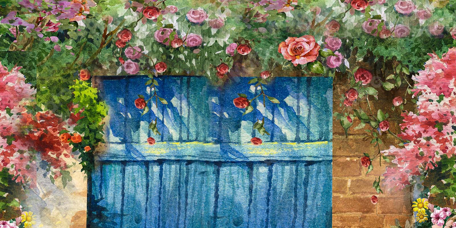 Kate Printemps Peinture à l'huile Jardin Porte Toile de fond pour la photographie - Kate Backdrop FR