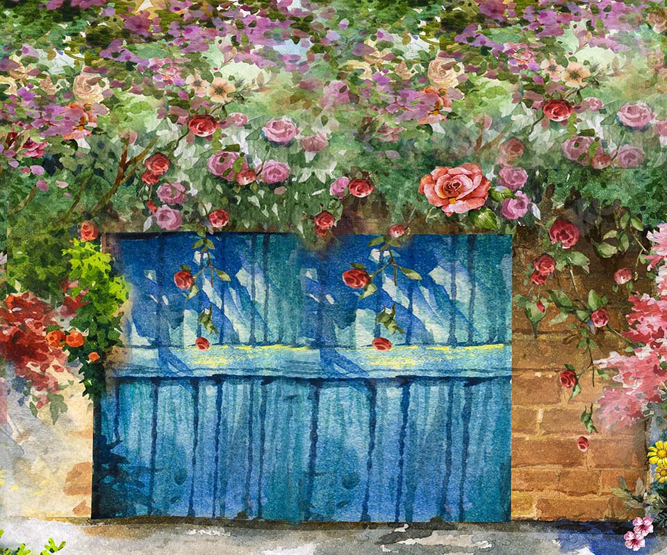 Kate Printemps Peinture à l'huile Jardin Porte Toile de fond pour la photographie - Kate Backdrop FR