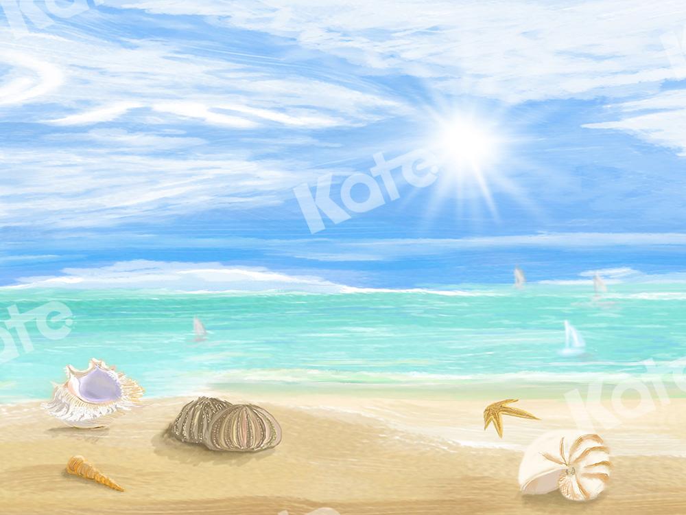Kate Plage Été Mer Coquille Ensoleillé Toile de fond conçue par Chain Photographie - Kate Backdrop FR