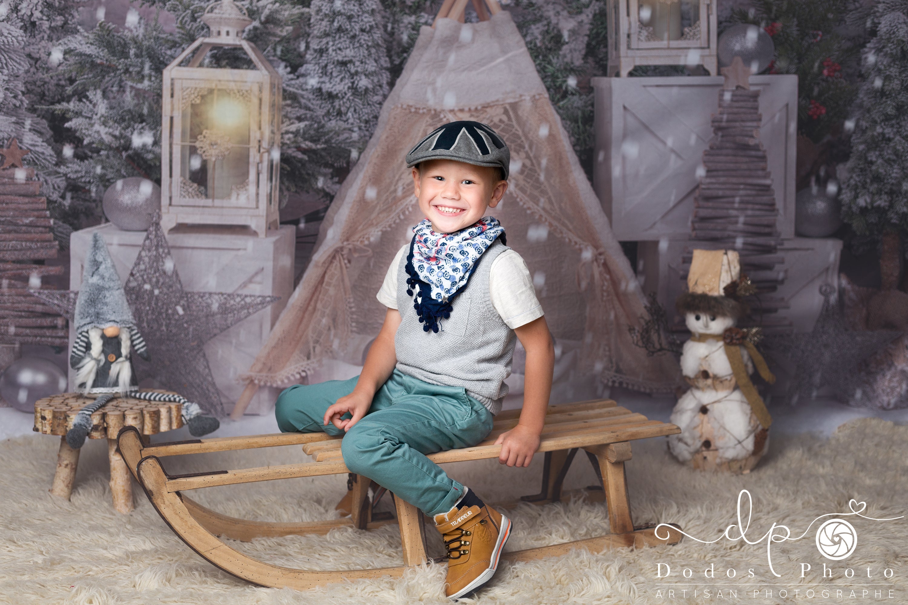 Kate Sapin de Noël Tente Arbres Hiver Neige Toile de fond Conçu par Emetselch - Kate Backdrop FR