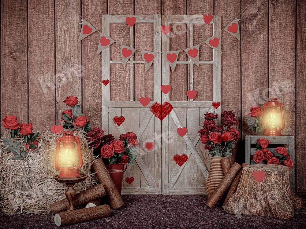 Kate Roses Saint-Valentin Blanc Porte Lumières Toile de fond conçue par Emetselch - Kate Backdrop FR