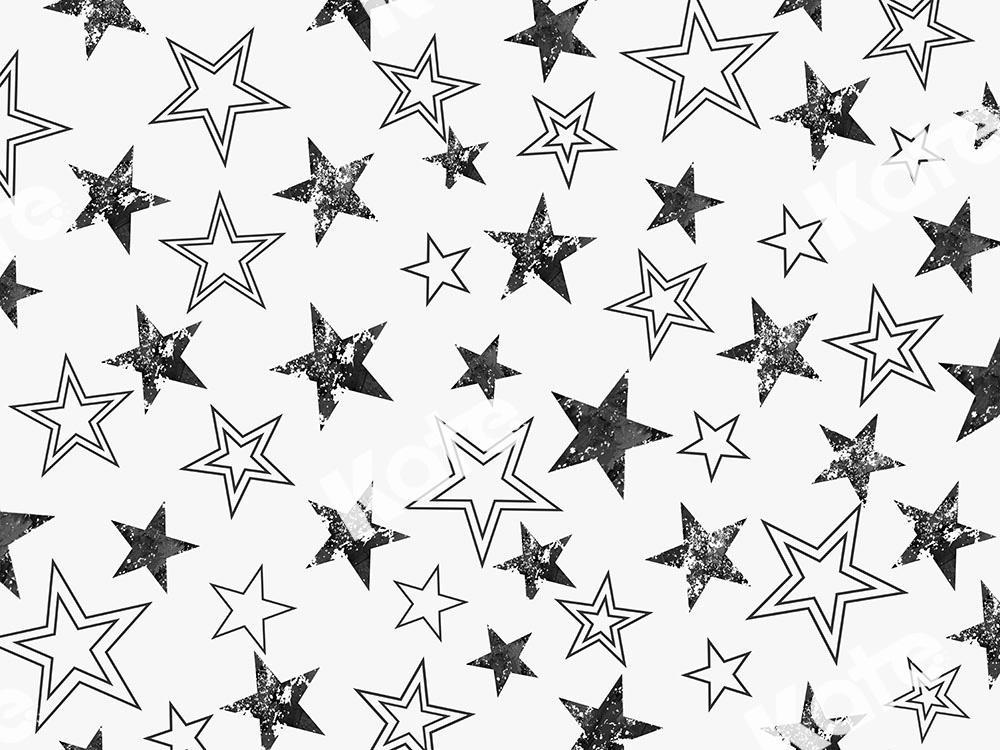 Kate Étoiles Blanc Noir Enfant Toile de fond conçue par Chain Photographie - Kate Backdrop FR