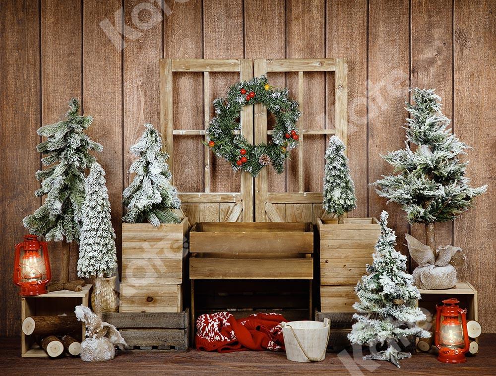 Kate Mur en bois Noël Arbre Porte Toile de fond conçue par Emetselch - Kate Backdrop FR