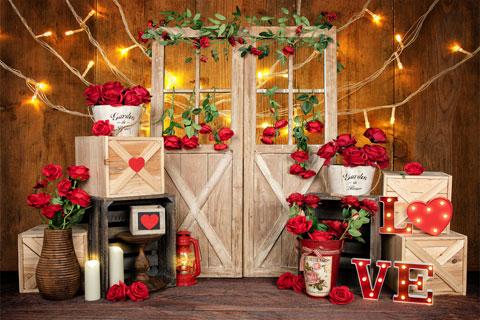 Toile de fond de lumières de roses de la Saint-Valentin Kate Conçu par Emetselch - Kate Backdrop FR
