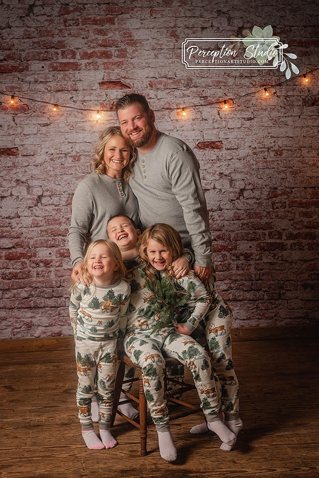 Kate Vieille Mur de briques Portrait de famille Toile de fond conçue par Kate image - Kate Backdrop FR