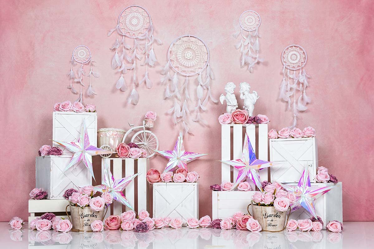 Kate Boho Rose Printemps Saint-Valentin Toile de fond conçue par Emetselch - Kate Backdrop FR