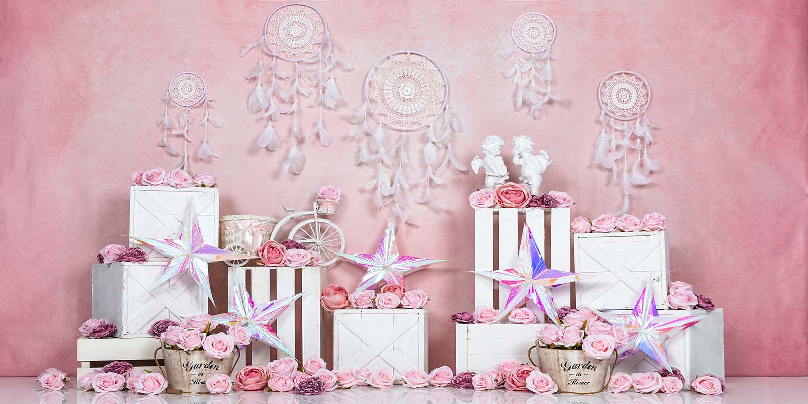 Kate Boho Rose Printemps Saint-Valentin Toile de fond conçue par Emetselch - Kate Backdrop FR