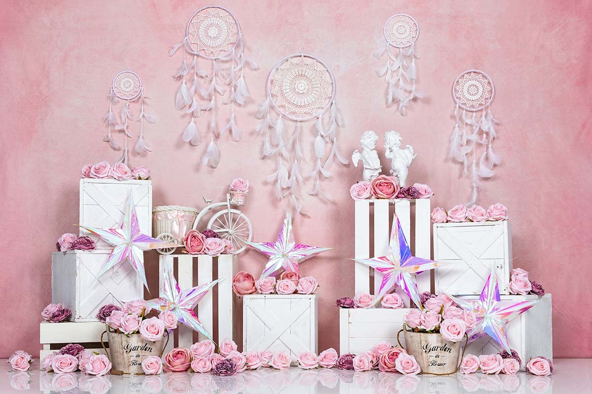 Kate Boho Rose Printemps Saint-Valentin Toile de fond conçue par Emetselch - Kate Backdrop FR