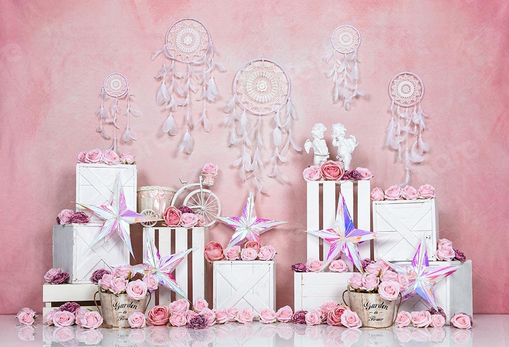 Kate Boho Rose Printemps Saint-Valentin Toile de fond conçue par Emetselch - Kate Backdrop FR