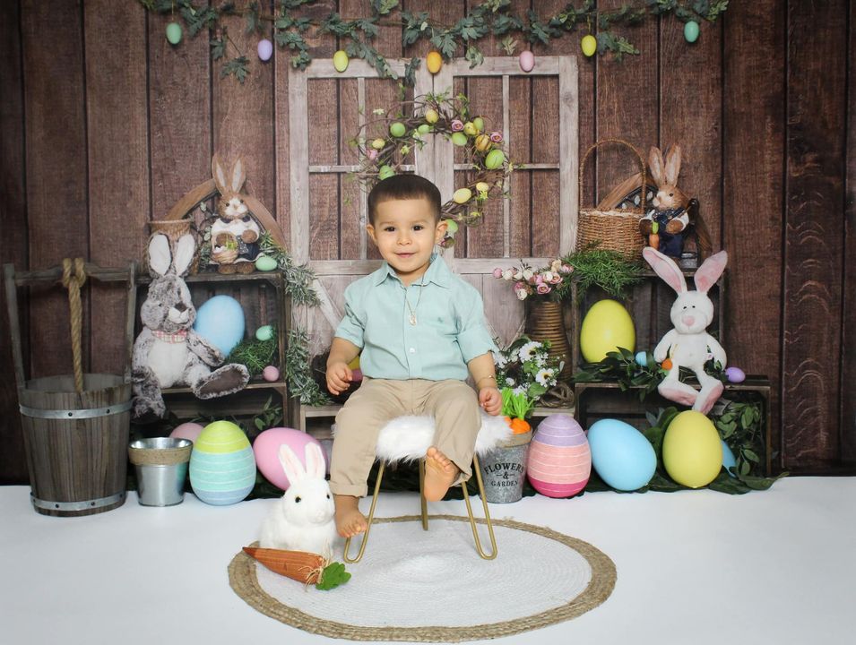 Kate Porte en bois Oeuf Lapin Pâques Toile de fond conçu par Emetselch - Kate Backdrop FR