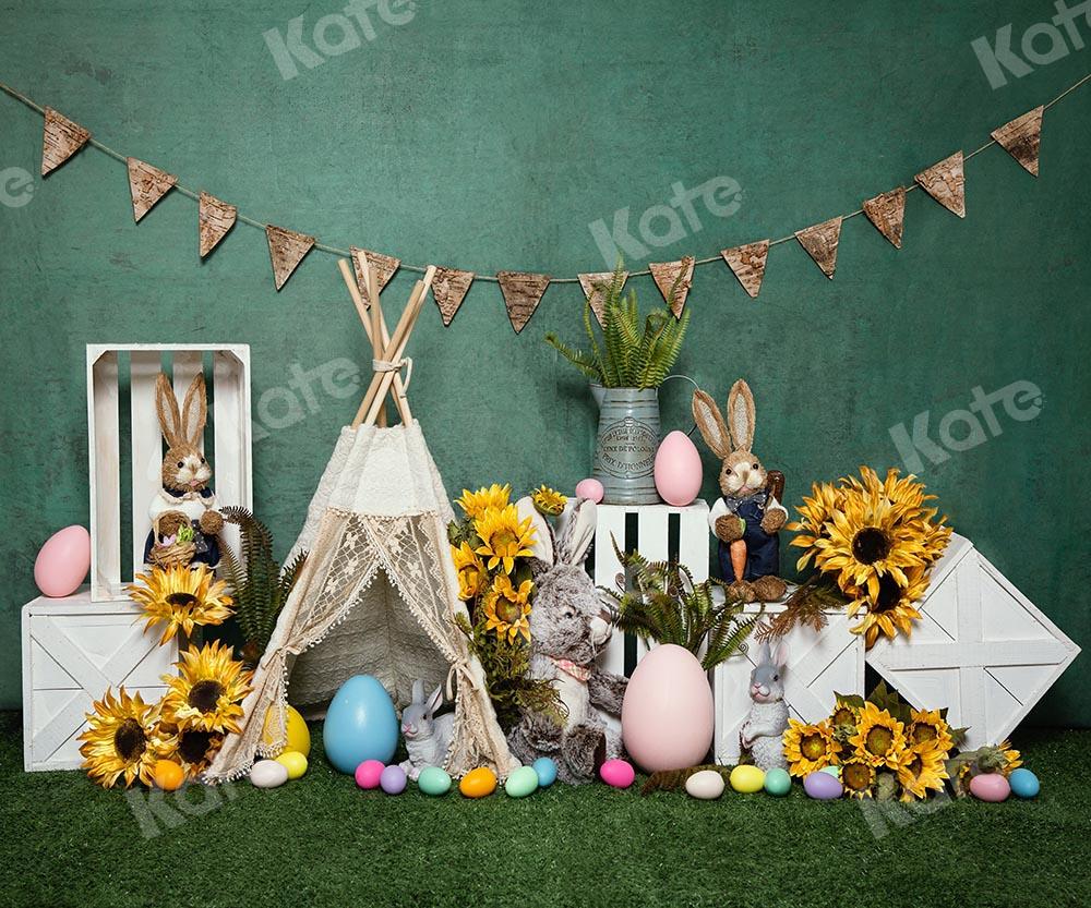 Kate Tente Pâques Oeuf Lapin Vert Toile de fond conçu par Emetselch - Kate Backdrop FR