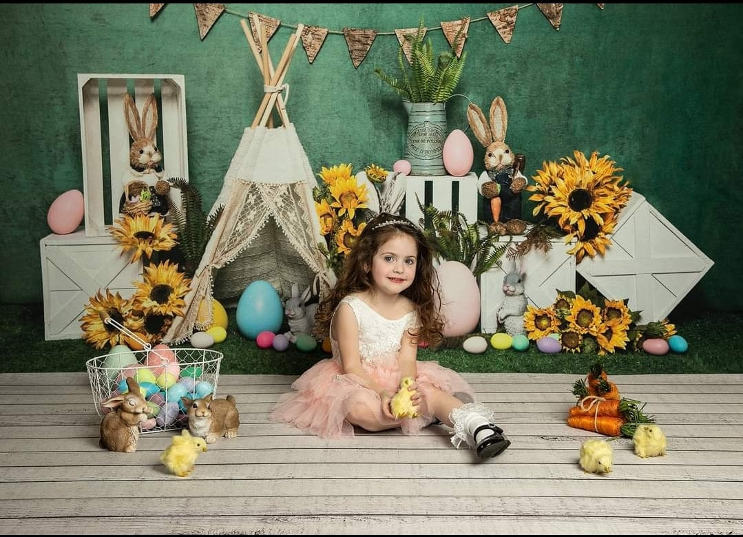 Kate Tente Pâques Oeuf Lapin Vert Toile de fond conçu par Emetselch - Kate Backdrop FR