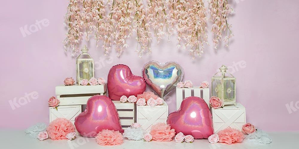 Kate Printemps Coeur Rose Saint-Valentin Toile de fond conçue par Emetselch - Kate Backdrop FR