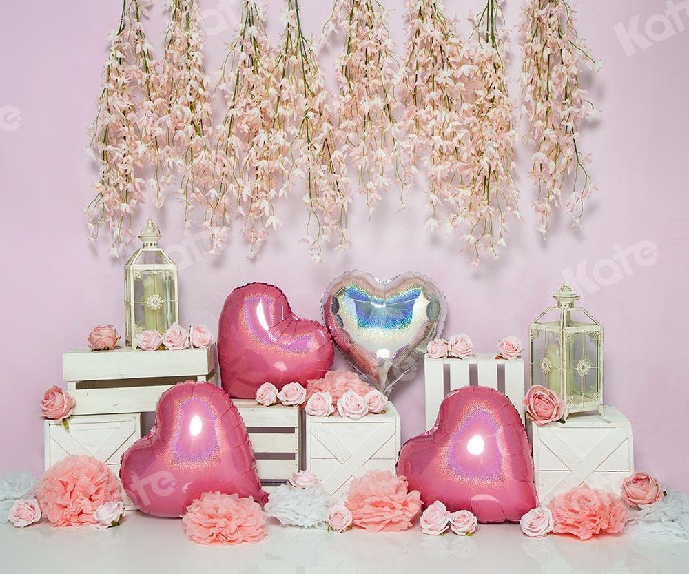 Kate Printemps Coeur Rose Saint-Valentin Toile de fond conçue par Emetselch - Kate Backdrop FR