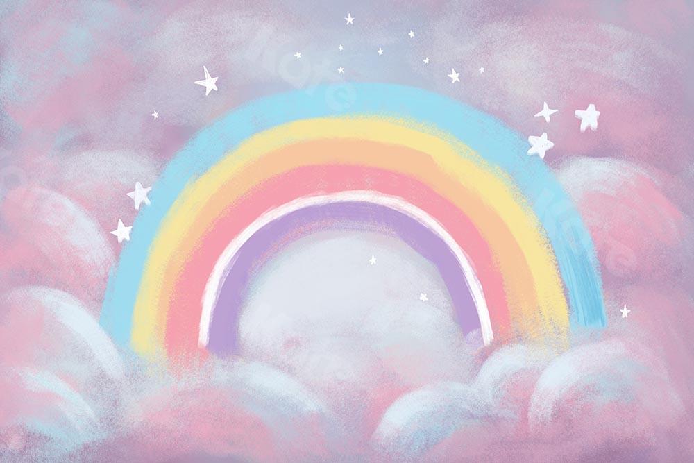 Kate Arc-en-ciel Cake smash Nuages Enfant Toile de fond conçue par GQ - Kate Backdrop FR