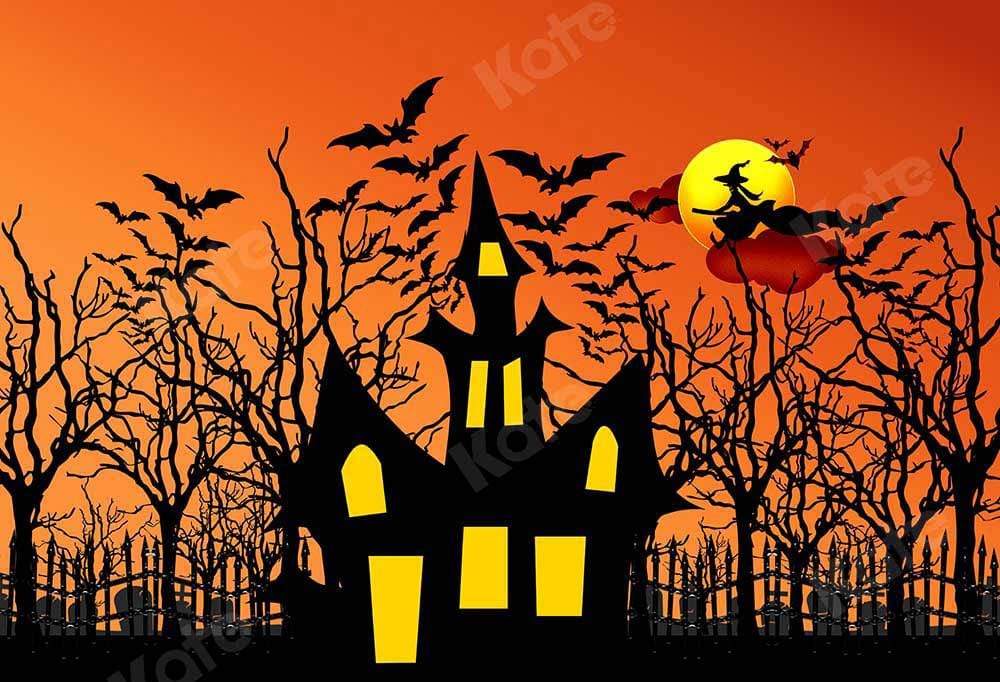 Kate Toile de fond de château d'automne de sorcière d'Halloween conçue par Chain Photography