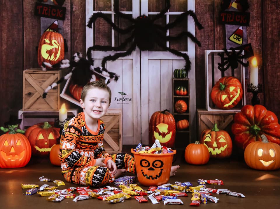 Kate Halloween Automne Citrouille Araignée Toile de fond conçu par Emetselch - Kate Backdrop FR