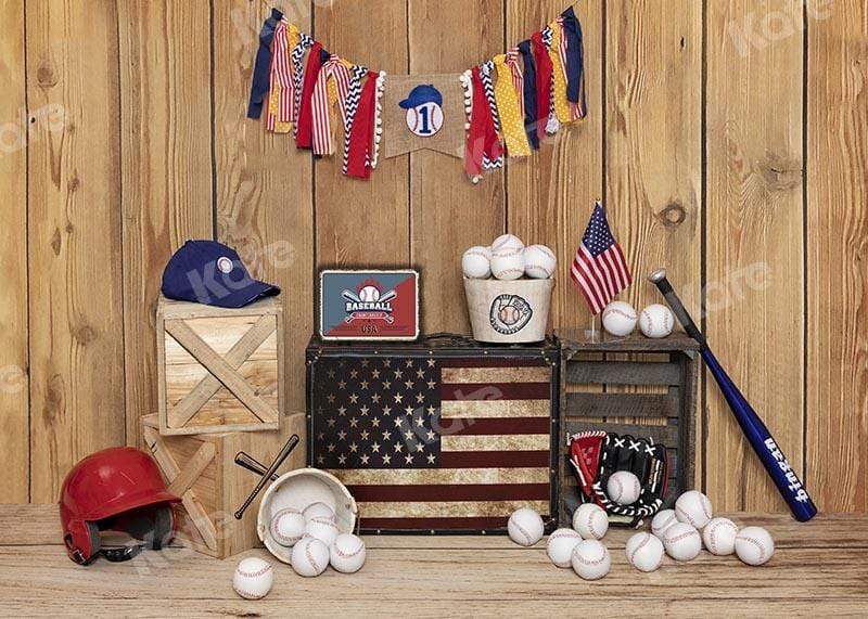Kate 4 juillet US Baseball Cake Smash toile de fond conçu par Emetselch