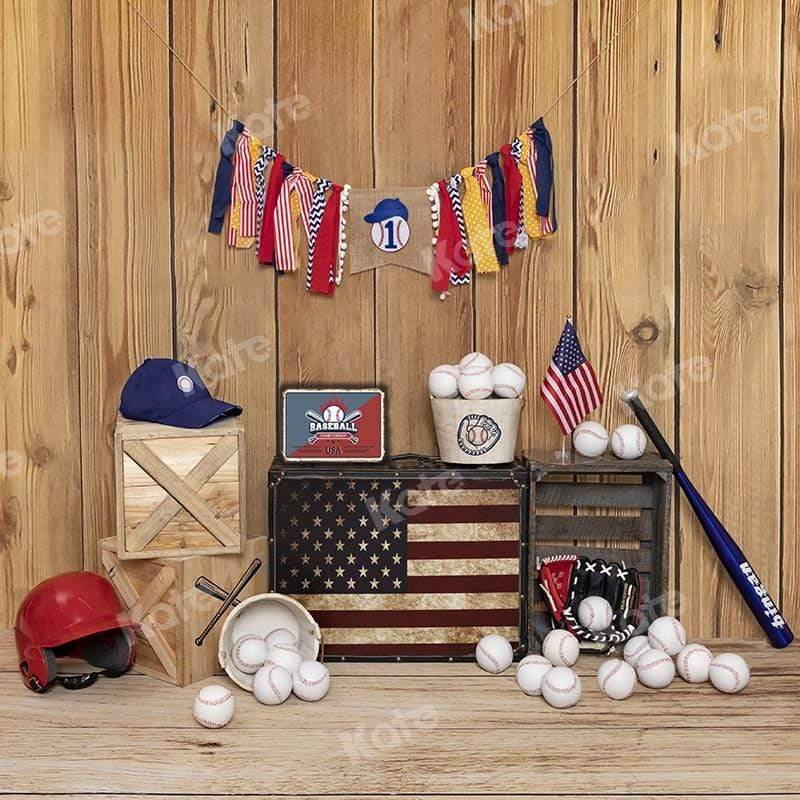 Kate 4 juillet US Baseball Cake Smash toile de fond conçu par Emetselch