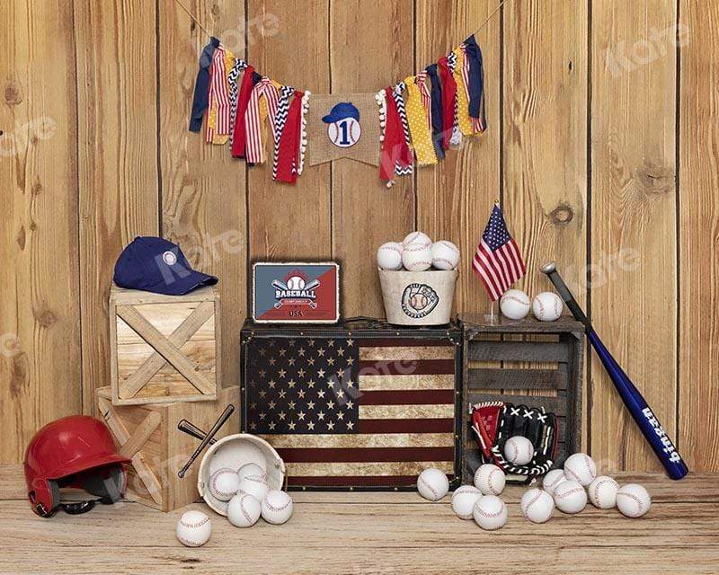 Kate 4 juillet US Baseball Cake Smash toile de fond conçu par Emetselch