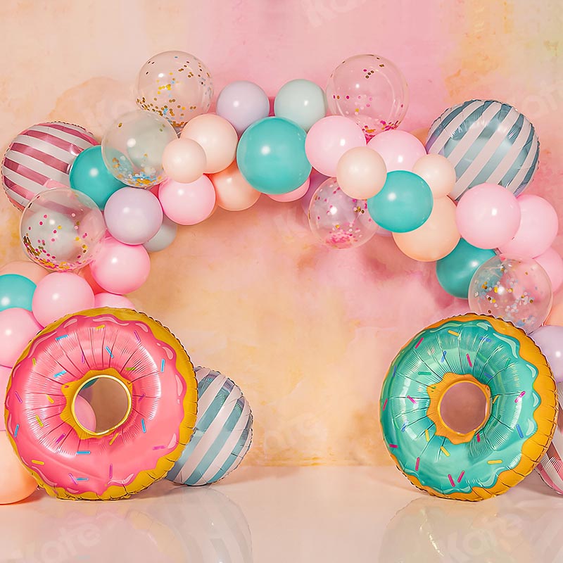 Kate Ballons Cake smash Donut Anniversaire Toile de fond conçu par Emetselch - Kate Backdrop FR
