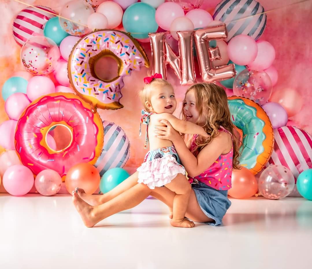 Kate Ballons Cake smash Donut Anniversaire Toile de fond conçu par Emetselch
